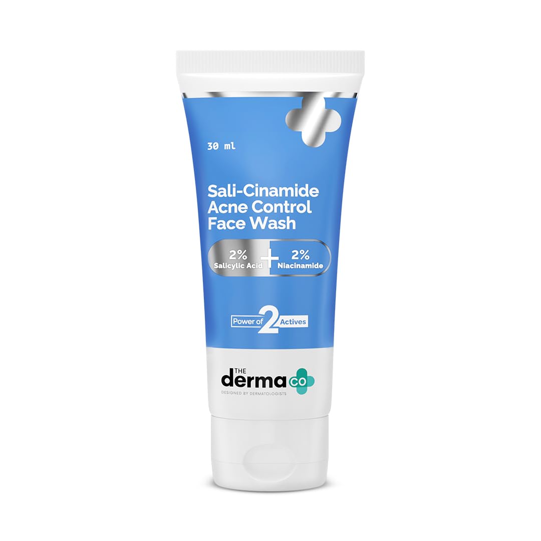 The Derma Co Sali-Cinamide Anti-Acne Face Wash with 2% Salicylic Acid & 2% Niacinamide - 80 ml | Clears Acne & Marks | Removes Excess Oil