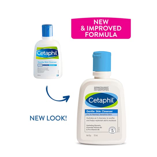 Cetaphil Gentle Skin Hydrating Face Wash 118ml, Paraben Free, Sulphate-Free Gentle Skin Hydrating Cleanser with Niacinamide, Vitamin B5 for Dry to Normal, Sensitive Skin