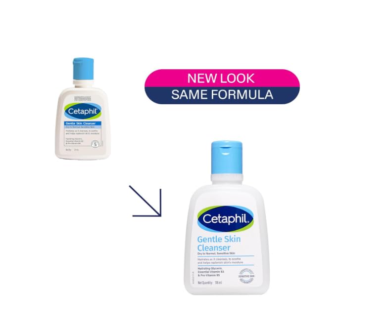 Cetaphil Gentle Skin Hydrating Face Wash 118ml, Paraben Free, Sulphate-Free Gentle Skin Hydrating Cleanser with Niacinamide, Vitamin B5 for Dry to Normal, Sensitive Skin