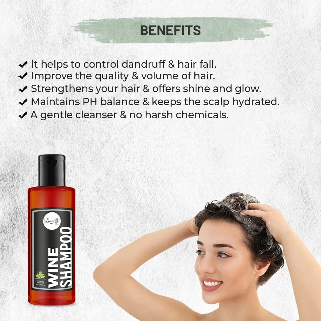Wine Shampoo For Dry and Frizzy Hair 210 ml (Pack of 2)