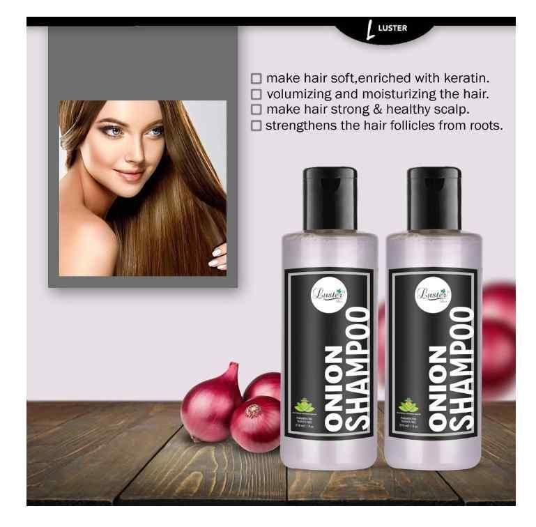 Onion Oil  Shampoo For Dry and Frizzy Hair 210 ml (Pack of 2)