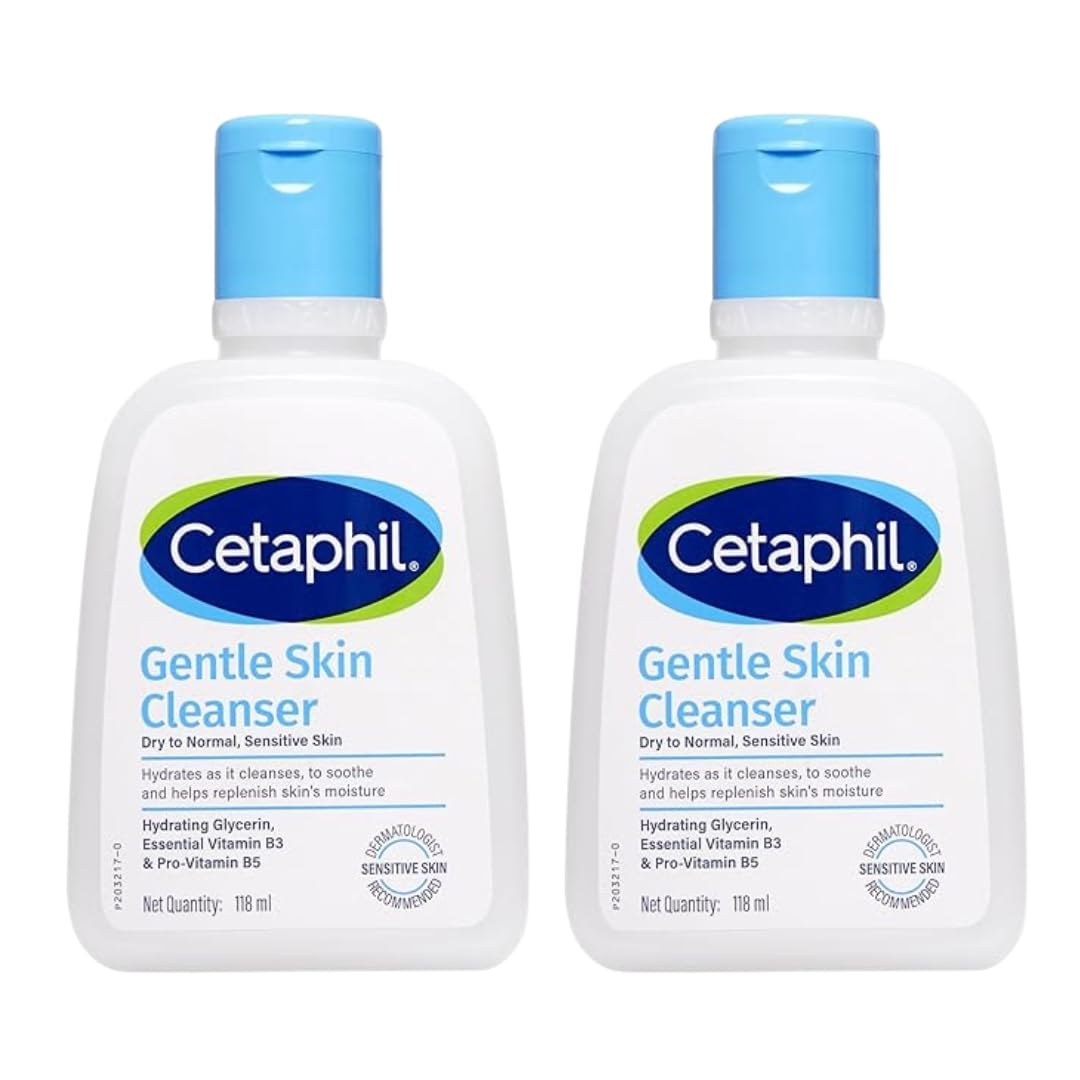 Cetaphil Gentle Skin Hydrating Face Wash 118ml, Paraben Free, Sulphate-Free Gentle Skin Hydrating Cleanser with Niacinamide, Vitamin B5 for Dry to Normal, Sensitive Skin