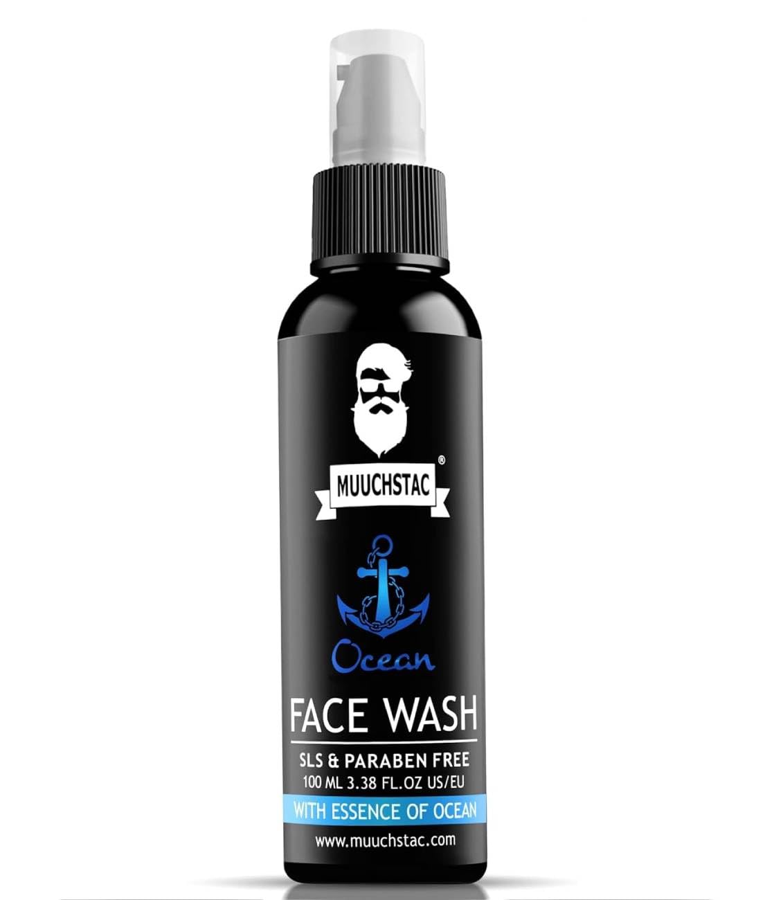 Muuchstac Ocean Face Wash for Men (2 x 100ml) – Anti-Acne/Pimple, Oil Control & Skin Brightening Cleanser – with Niacinamide, Menthol & Licorice Extracts – For All Skin Types