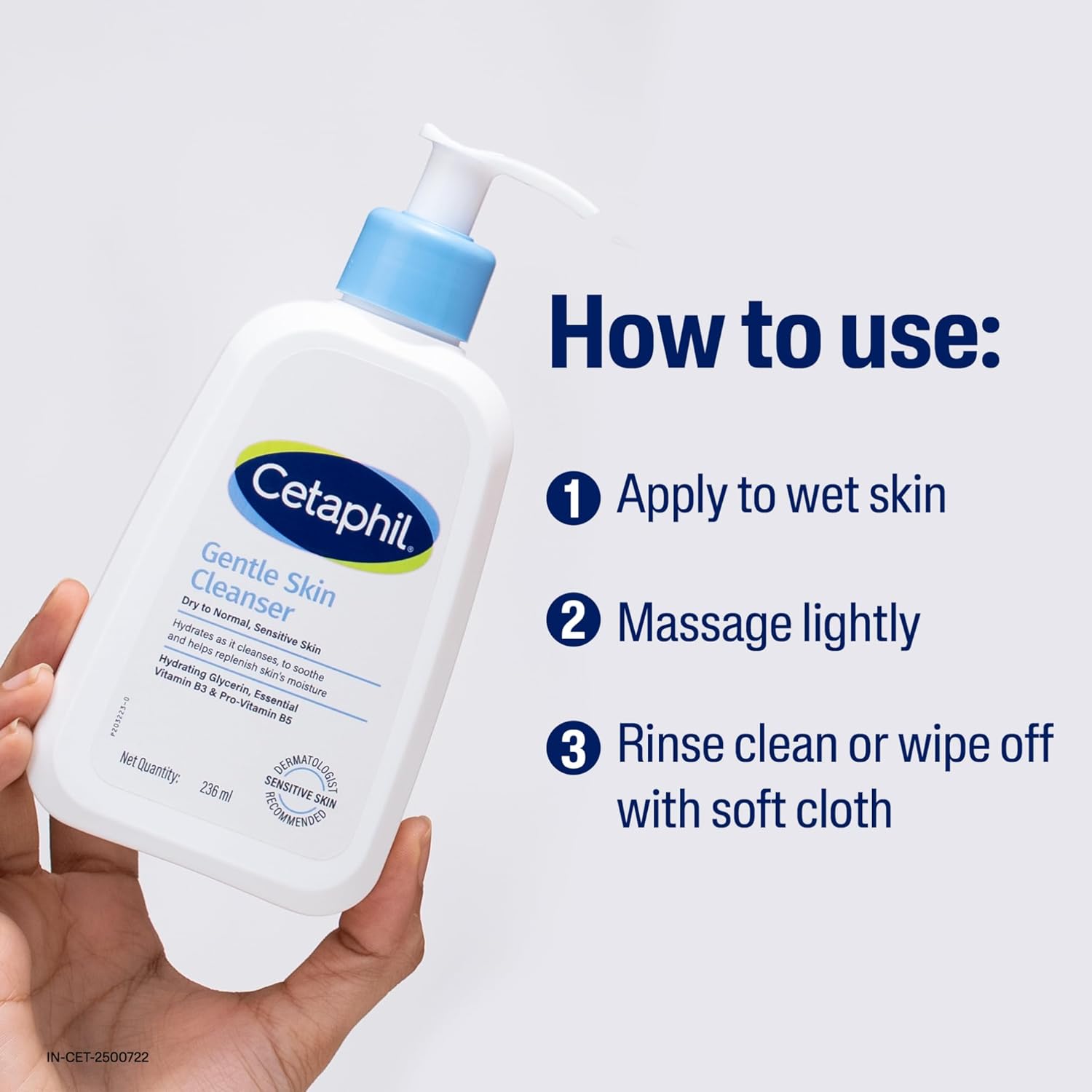 Cetaphil Gentle Skin Hydrating Face Wash 118ml, Paraben Free, Sulphate-Free Gentle Skin Hydrating Cleanser with Niacinamide, Vitamin B5 for Dry to Normal, Sensitive Skin