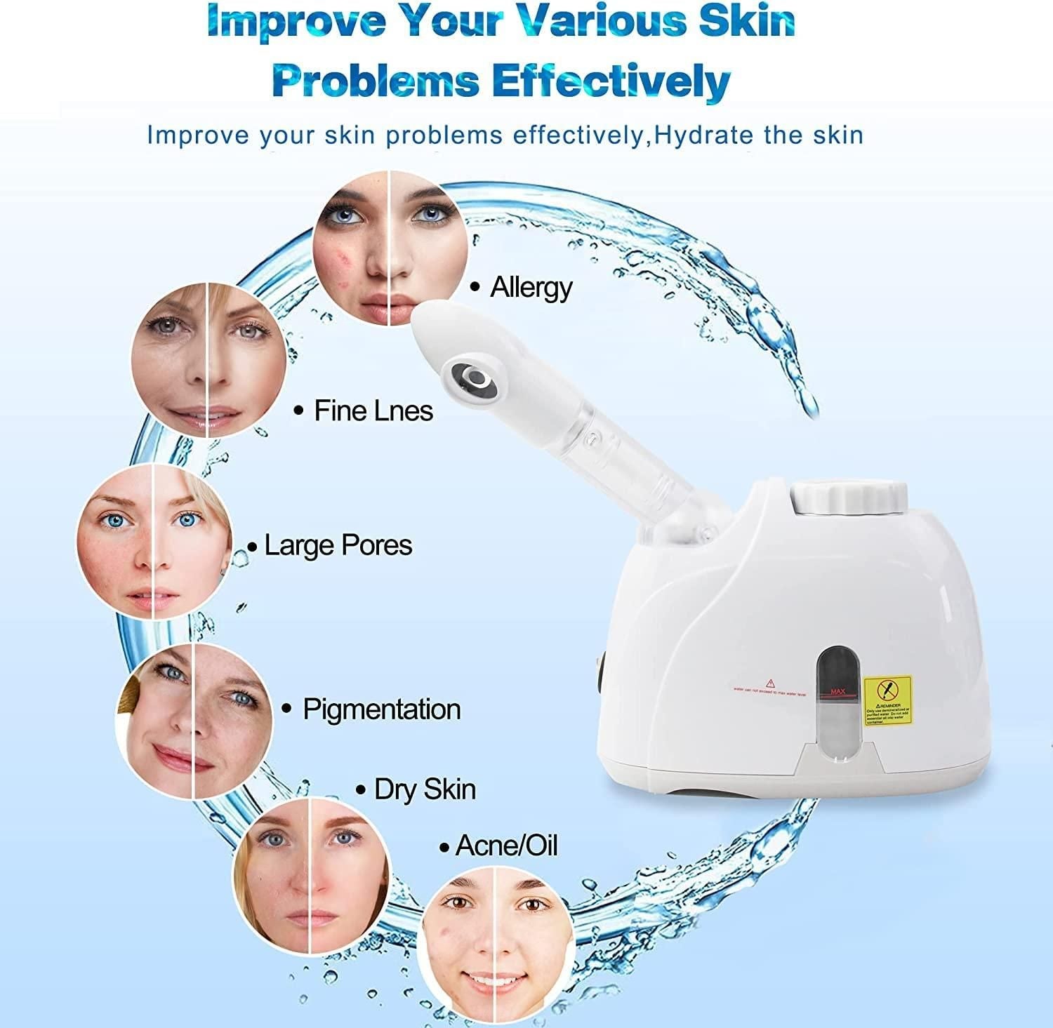 2 in 1 Facial Steamer and Hair Steamer